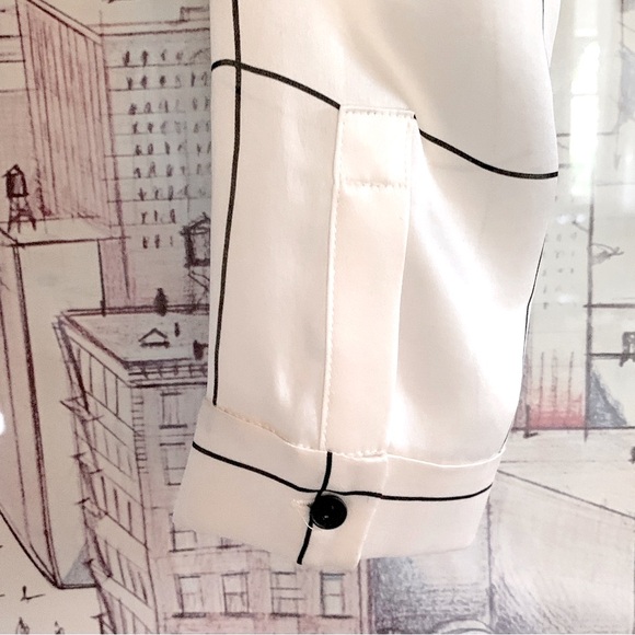 Club Monaco silk window pane blouse with uneven hem size XS - Picture 3 of 8